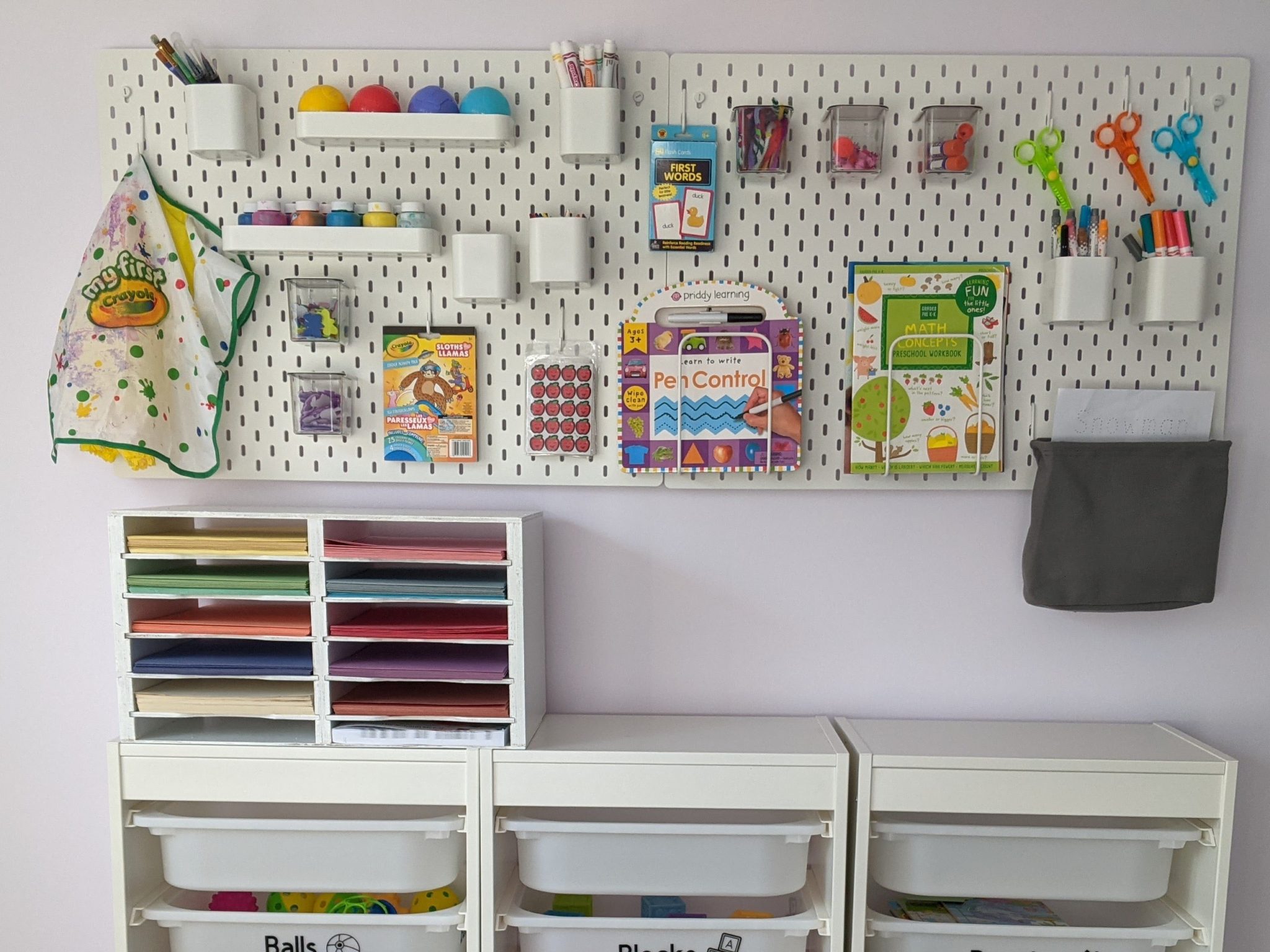 DIY Kids Art Studio Space with Pegboard Storage 